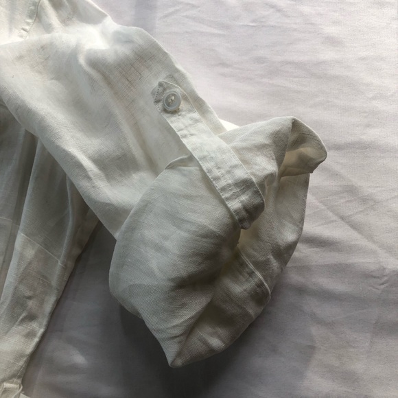 Escada Sport white linen button up shirt maxi dress womens 46 quiet luxury - Picture 10 of 15